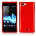 CUSTODIA GEL TPU SILICONE LUCIDA per SONY XPERIA J ST26i COLORE ROSSO