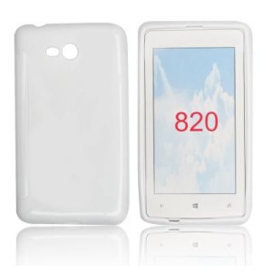 CUSTODIA GEL TPU SILICONE LUCIDA per NOKIA 820 LUMIA COLORE BIANCO