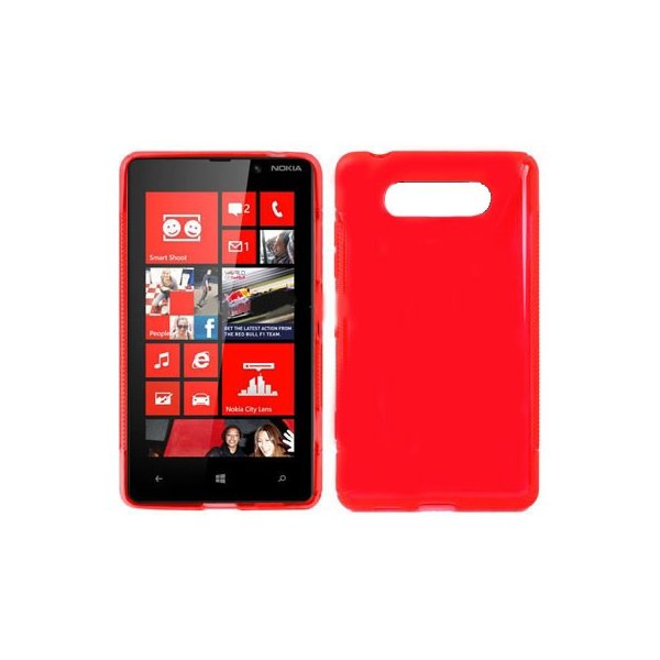 CUSTODIA GEL TPU SILICONE LUCIDA per NOKIA 820 LUMIA COLORE ROSSO