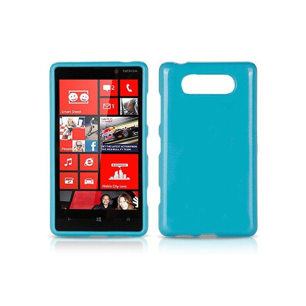 CUSTODIA GEL TPU SILICONE LUCIDA per NOKIA 820 LUMIA COLORE BLU