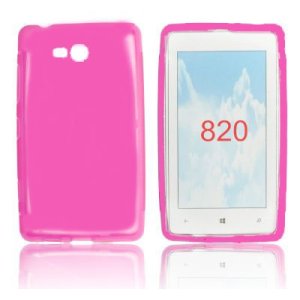 CUSTODIA GEL TPU SILICONE LUCIDA per NOKIA 820 LUMIA COLORE ROSA