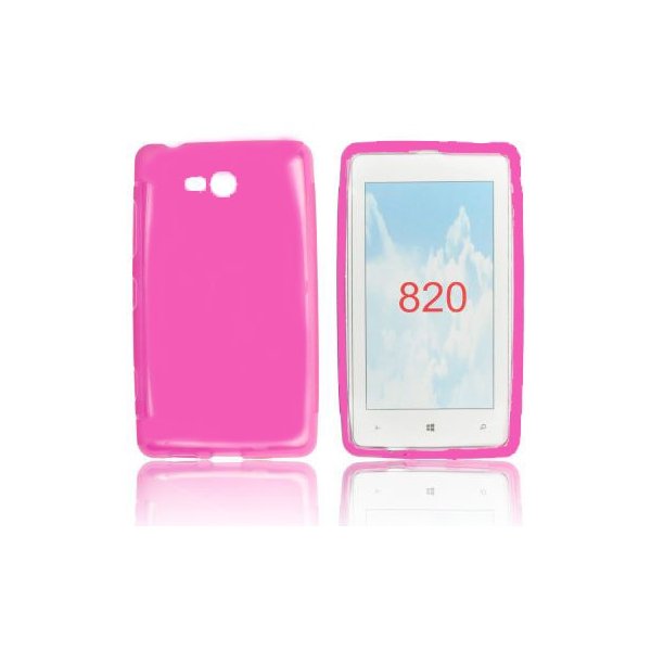 CUSTODIA GEL TPU SILICONE LUCIDA per NOKIA 820 LUMIA COLORE ROSA