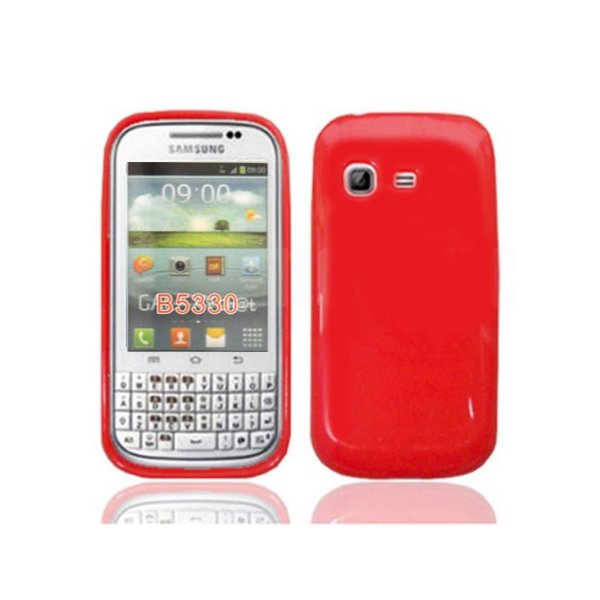 CUSTODIA GEL TPU SILICONE LUCIDA per SAMSUNG B5330 Galaxy Chat COLORE ROSSO