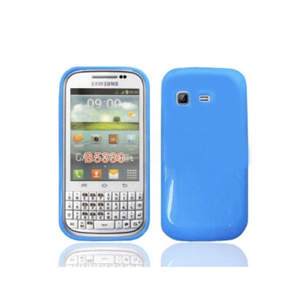 CUSTODIA GEL TPU SILICONE LUCIDA per SAMSUNG B5330 Galaxy Chat COLORE BLU