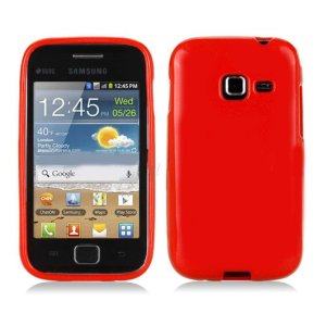 CUSTODIA GEL TPU SILICONE LUCIDA per SAMSUNG S6802 Galaxy Ace Duos COLORE ROSSO