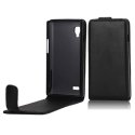 CUSTODIA FLIP VERTICALE PELLE per LG L9 OPTIMUS P760 COLORE NERO