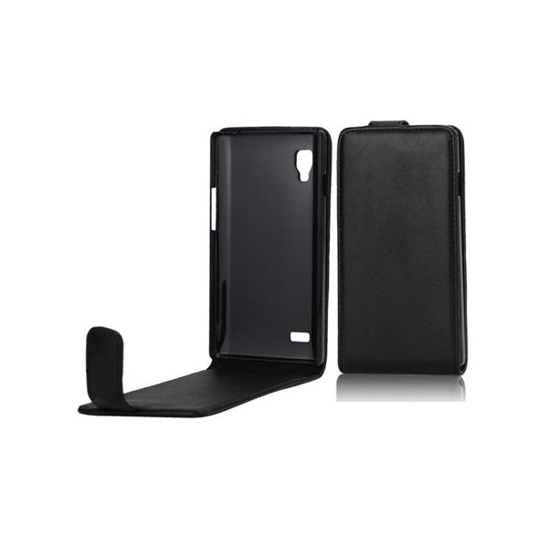 CUSTODIA FLIP VERTICALE PELLE per LG L9 OPTIMUS P760 COLORE NERO