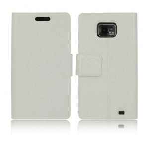 CUSTODIA FLIP ORIZZONTALE SLIM per SAMSUNG I9100 Galaxy S2, I9105 Galaxy S2 Plus CON STAND E CHIUSURA MAGNETICA COLORE BIANCO