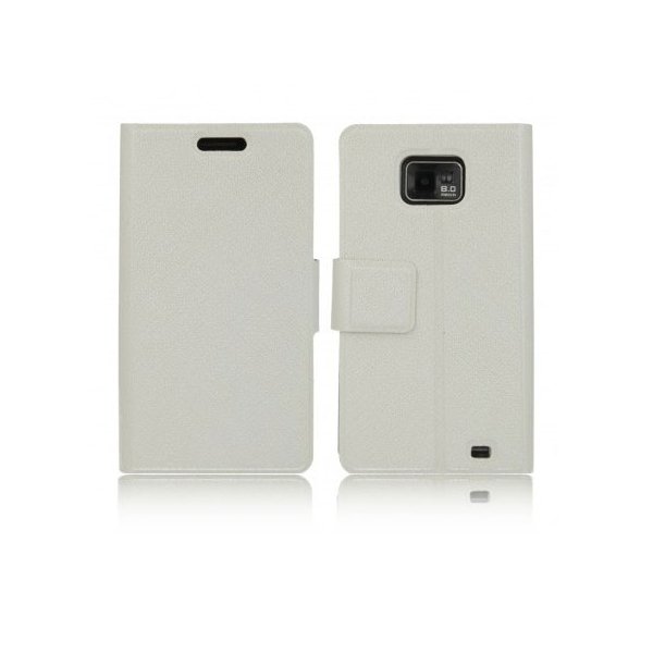 CUSTODIA FLIP ORIZZONTALE SLIM per SAMSUNG I9100 Galaxy S2, I9105 Galaxy S2 Plus CON STAND E CHIUSURA MAGNETICA COLORE BIANCO