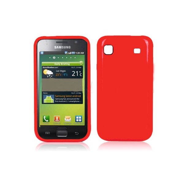 CUSTODIA GEL TPU SILICONE LUCIDA per SAMSUNG I9000 Galaxy S COLORE ROSSO