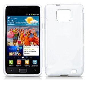 CUSTODIA GEL TPU SILICONE LUCIDA per SAMSUNG I9100 Galaxy S II, I9105 Galaxy S II Plus COLORE BIANCO