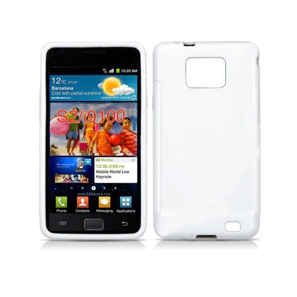 CUSTODIA GEL TPU SILICONE LUCIDA per SAMSUNG I9100 Galaxy S II, I9105 Galaxy S II Plus COLORE BIANCO