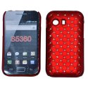 CUSTODIA RIGIDA GOMMATA CON BRILLANTINI per SAMSUNG S5360 GALAXY Y, S5369 GALAXY Y COLORE ROSSO