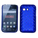 CUSTODIA RIGIDA GOMMATA CON BRILLANTINI per SAMSUNG S5360 GALAXY Y, S5369 GALAXY Y COLORE BLU