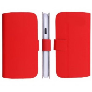 CUSTODIA FLIP ORIZZONTALE SLIM per NOKIA LUMIA 610 CON STAND E CHIUSURA MAGNETICA COLORE ROSSO