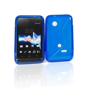 CUSTODIA GEL TPU SILICONE DOUBLE per SONY XPERIA TIPO ST21i COLORE BLU