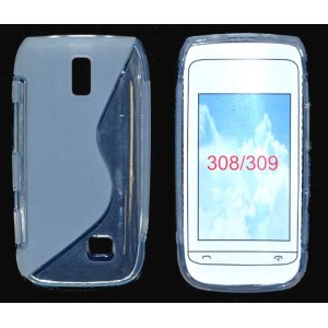 CUSTODIA GEL TPU SILICONE DOUBLE NOKIA ASHA 308, ASHA 309 COLORE BIANCO