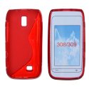 CUSTODIA GEL TPU SILICONE DOUBLE NOKIA ASHA 308, ASHA 309 COLORE ROSSO