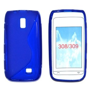 CUSTODIA GEL TPU SILICONE DOUBLE NOKIA ASHA 308, ASHA 309 COLORE BLU