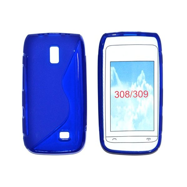 CUSTODIA GEL TPU SILICONE DOUBLE NOKIA ASHA 308, ASHA 309 COLORE BLU