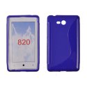 CUSTODIA GEL TPU SILICONE DOUBLE NOKIA LUMIA 820 COLORE BLU