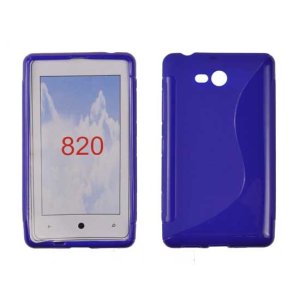 CUSTODIA GEL TPU SILICONE DOUBLE NOKIA LUMIA 820 COLORE BLU