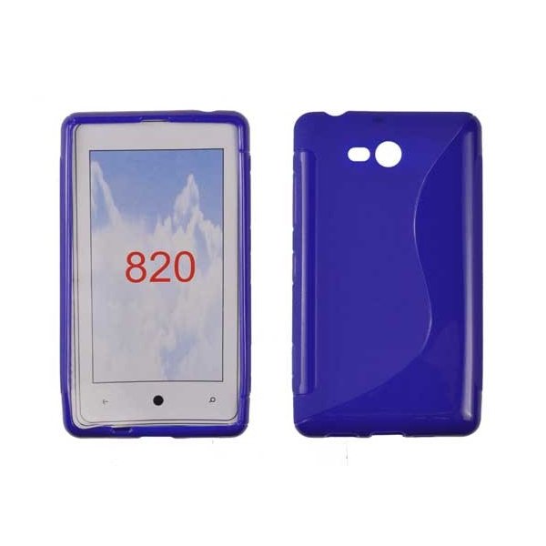 CUSTODIA GEL TPU SILICONE DOUBLE NOKIA LUMIA 820 COLORE BLU