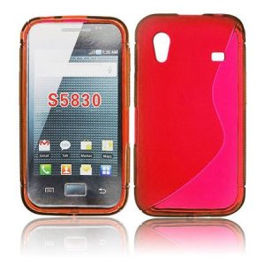 CUSTODIA GEL TPU SILICONE DOUBLE per SAMSUNG S5830 GALAXY ACE COLORE ROSSO