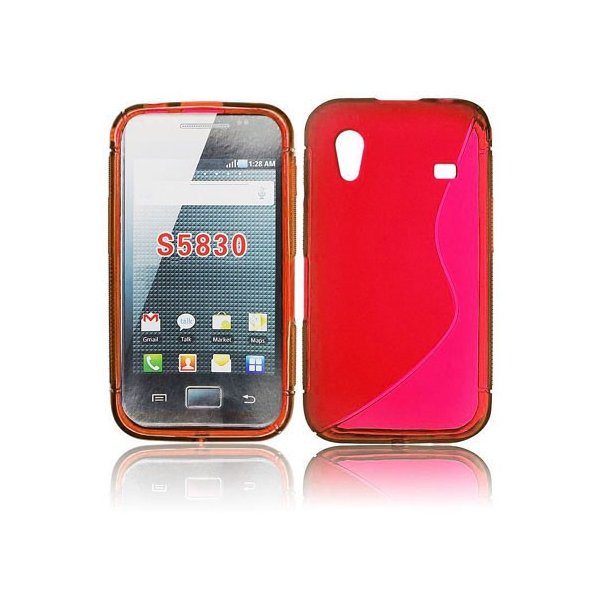 CUSTODIA GEL TPU SILICONE DOUBLE per SAMSUNG S5830 GALAXY ACE COLORE ROSSO