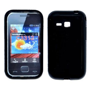 CUSTODIA GEL TPU SILICONE LUCIDA per SAMSUNG C3312 COLORE NERO