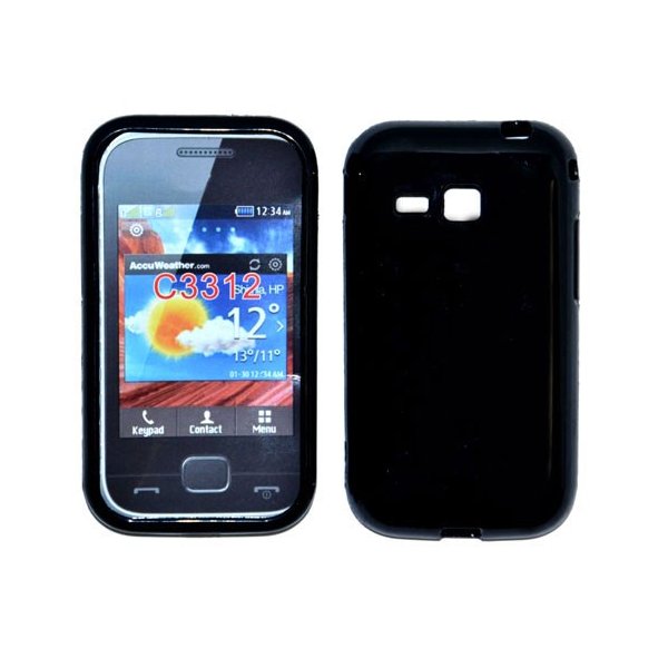 CUSTODIA GEL TPU SILICONE LUCIDA per SAMSUNG C3312 COLORE NERO