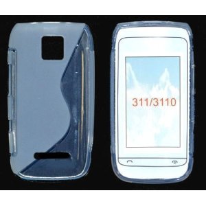 CUSTODIA GEL TPU SILICONE DOUBLE per NOKIA ASHA 311 COLORE BIANCO