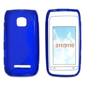 CUSTODIA GEL TPU SILICONE DOUBLE per NOKIA ASHA 311 COLORE BLU