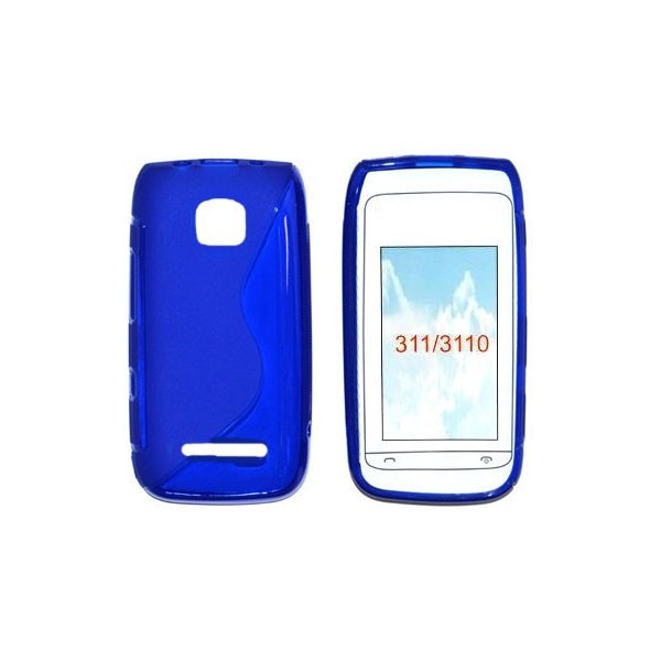 CUSTODIA GEL TPU SILICONE DOUBLE per NOKIA ASHA 311 COLORE BLU