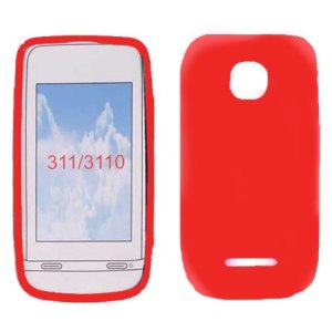 CUSTODIA GEL TPU SILICONE LUCIDA per NOKIA ASHA 311 COLORE ROSSO