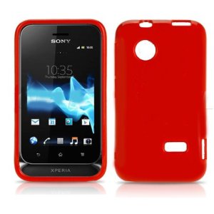 CUSTODIA GEL TPU SILICONE LUCIDA per SONY XPERIA TIPO ST21i COLORE ROSSO