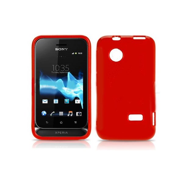 CUSTODIA GEL TPU SILICONE LUCIDA per SONY XPERIA TIPO ST21i COLORE ROSSO