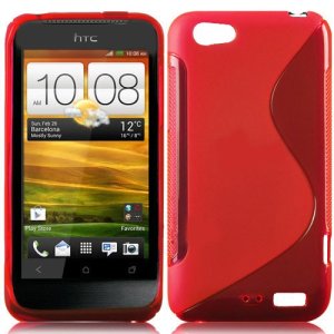 CUSTODIA GEL TPU SILICONE DOUBLE per HTC ONE V COLORE ROSSO