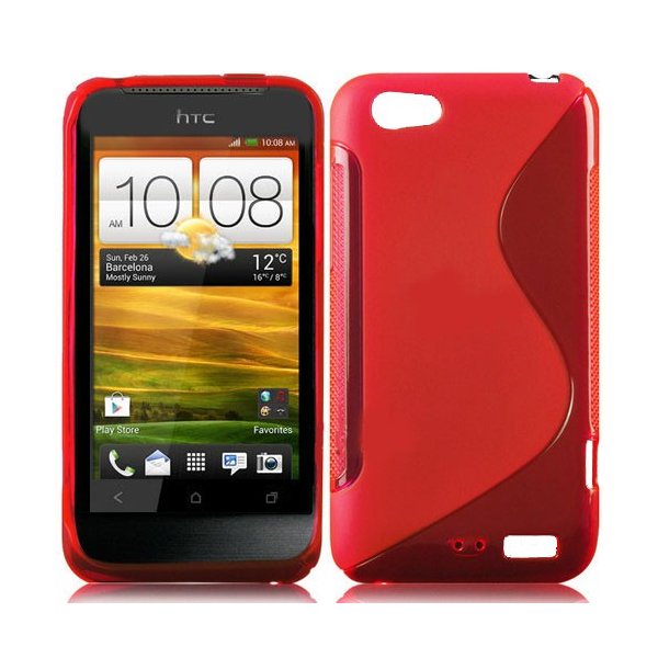 CUSTODIA GEL TPU SILICONE DOUBLE per HTC ONE V COLORE ROSSO