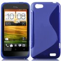 CUSTODIA GEL TPU SILICONE DOUBLE per HTC ONE V COLORE BLU