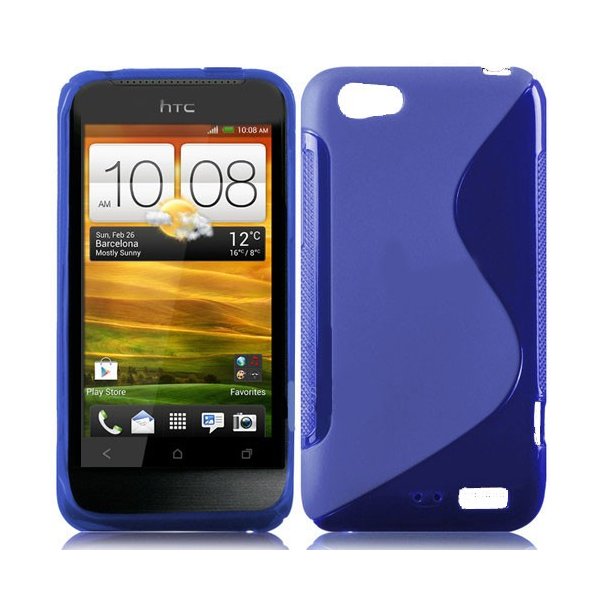 CUSTODIA GEL TPU SILICONE DOUBLE per HTC ONE V COLORE BLU