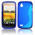 CUSTODIA GEL TPU SILICONE DOUBLE per HTC DESIRE X T328e COLORE BLU