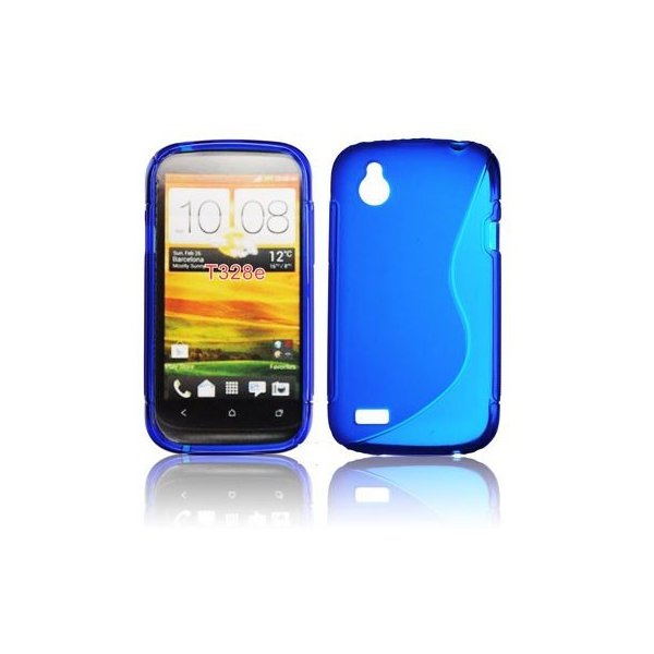 CUSTODIA GEL TPU SILICONE DOUBLE per HTC DESIRE X T328e COLORE BLU