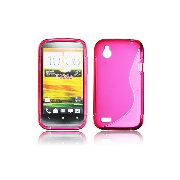 CUSTODIA GEL TPU SILICONE DOUBLE per HTC DESIRE X T328e COLORE ROSA