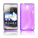 CUSTODIA GEL TPU SILICONE DOUBLE per SONY XPERIA T LT30P COLORE VIOLA