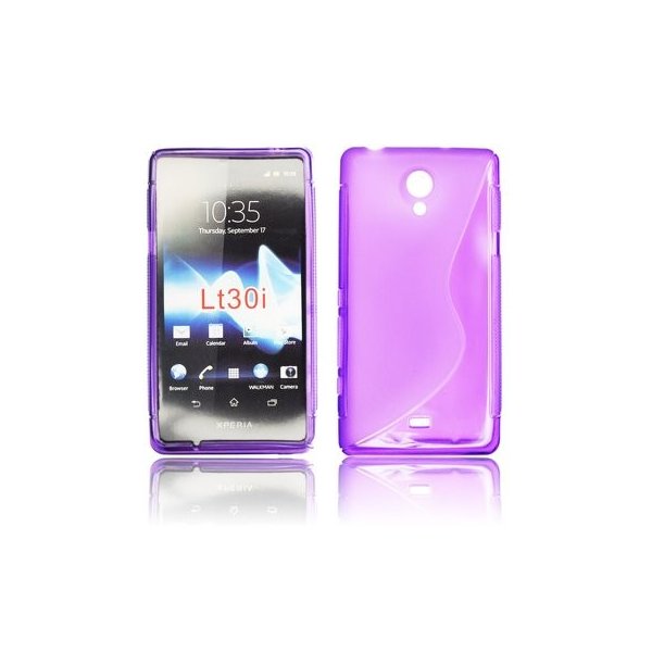 CUSTODIA GEL TPU SILICONE DOUBLE per SONY XPERIA T LT30P COLORE VIOLA