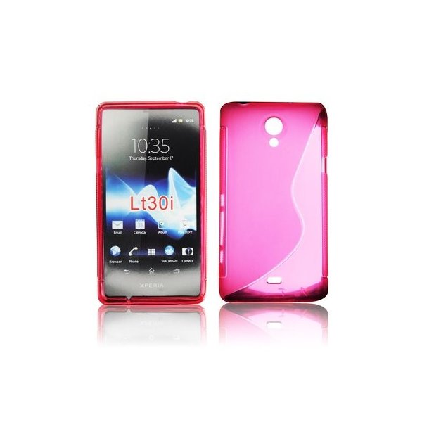 CUSTODIA GEL TPU SILICONE DOUBLE per SONY XPERIA T LT30P COLORE ROSA