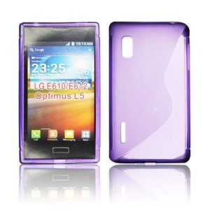 CUSTODIA GEL TPU SILICONE DOUBLE per LG E610 Optimus L5, E612 COLORE VIOLA