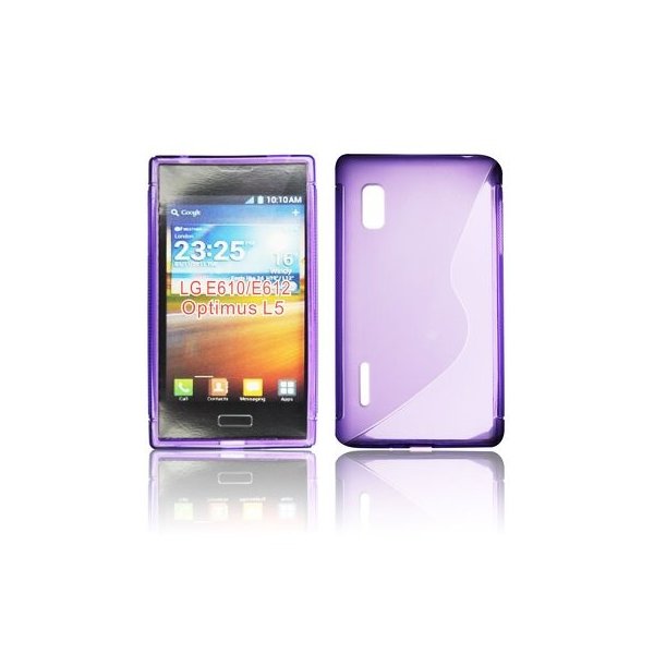 CUSTODIA GEL TPU SILICONE DOUBLE per LG E610 Optimus L5, E612 COLORE VIOLA