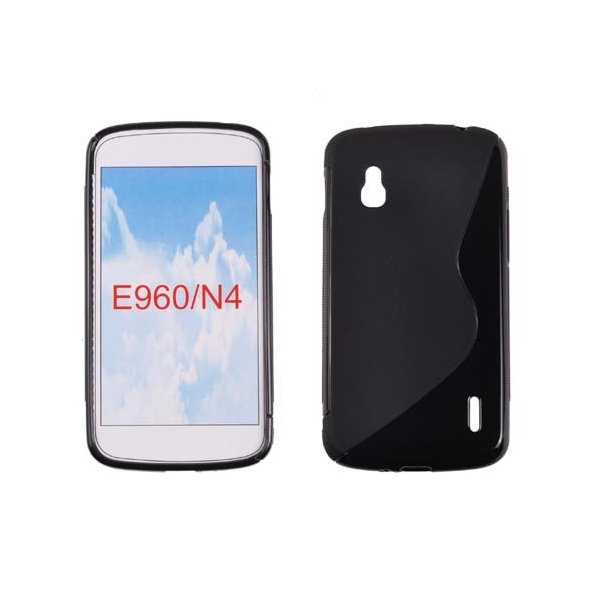 CUSTODIA GEL TPU SILICONE DOUBLE per LG Nexus 4 E960 COLORE NERO